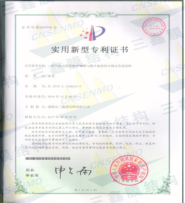 Certificate of Utility Model Patent